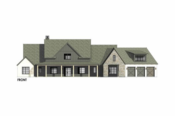 Exterior - Front Elevation 5 for Farmhouse House Plan #1096-21 - 4 bed, 4.5 bath