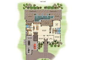 Floor Plan - Main Floor for Contemporary House Plan #548-57 - 5 bed, 5 bath