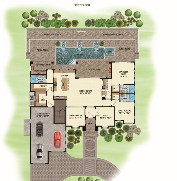 Contemporary Floor Plan - Main Floor Plan #548-57