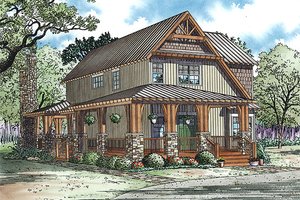 Country Exterior - Front Elevation Plan #17-2434