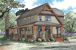 Dream House Plan - Country Exterior - Front Elevation Plan #17-2434