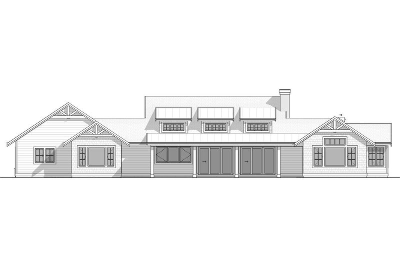Home Plan - Exterior - Rear Elevation 1 for Ranch House Plan #1086-13 - 3 bed, 2.5 bath