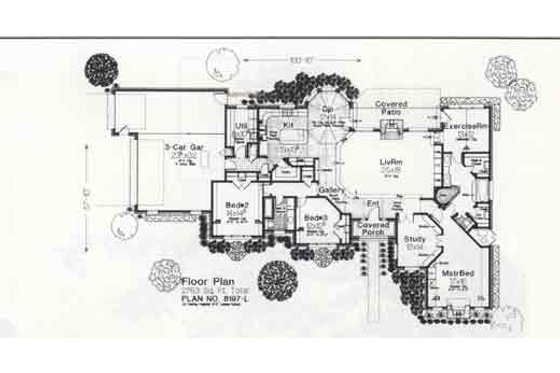 Floor Plan - Main Floor for Colonial House Plan #310-871 - 3 bed, 0 bath