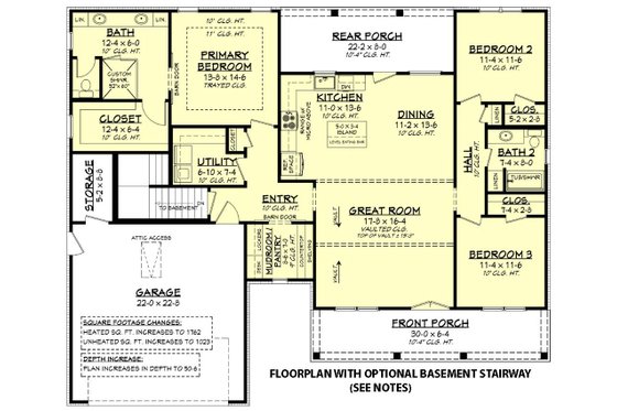 Floor Plan - Other Floor for Farmhouse House Plan #430-241 - 3 bed, 2 bath