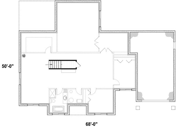 Architectural House Design - Craftsman Floor Plan - Lower Floor Plan #23-2745