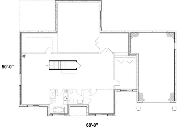 House Blueprint - Craftsman Floor Plan - Lower Floor Plan #23-2745