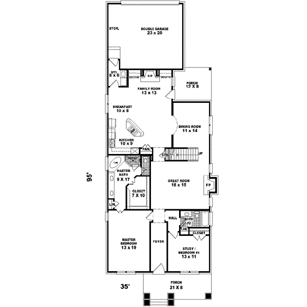 Tudor Floor Plan - Main Floor Plan #81-421