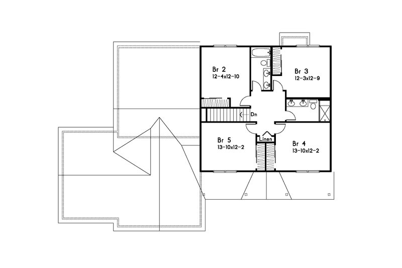 Home Plan - Floor Plan - Upper Floor for Traditional House Plan #22-651 - 5 bed, 3.5 bath
