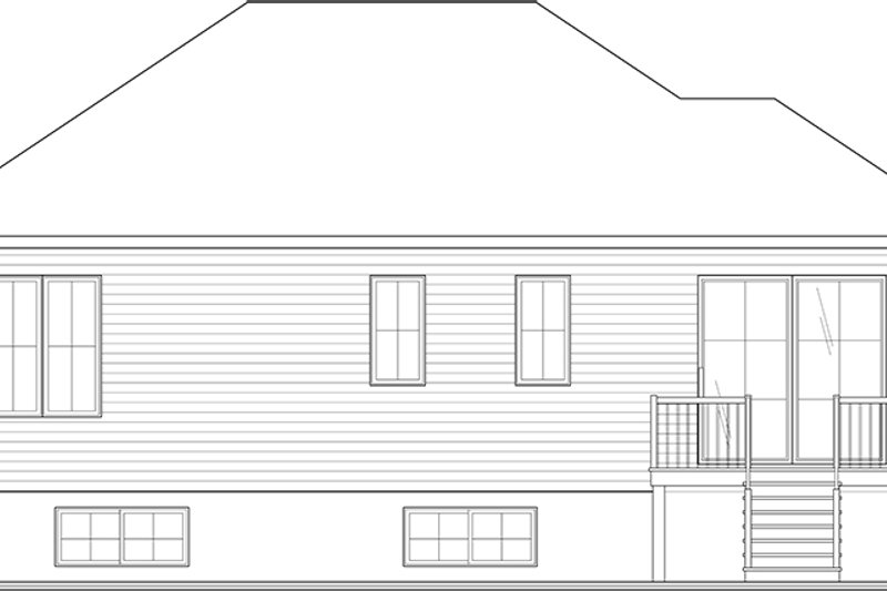 House Blueprint - Exterior - Rear Elevation for Craftsman House Plan #23-2868 - 1 bed, 1 bath