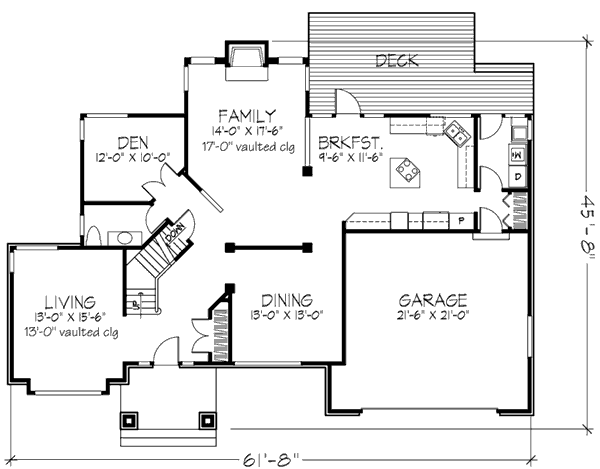House Plan Design - European Floor Plan - Main Floor Plan #320-456