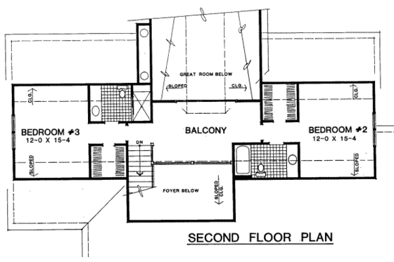 Floor Plan - Upper Floor for Traditional House Plan #322-112 - 3 bed, 3.5 bath