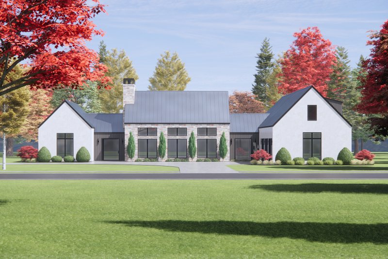 Dream House Plan - Exterior - Front Elevation 3 for Modern House Plan #1096-13 - 4 bed, 4.5 bath