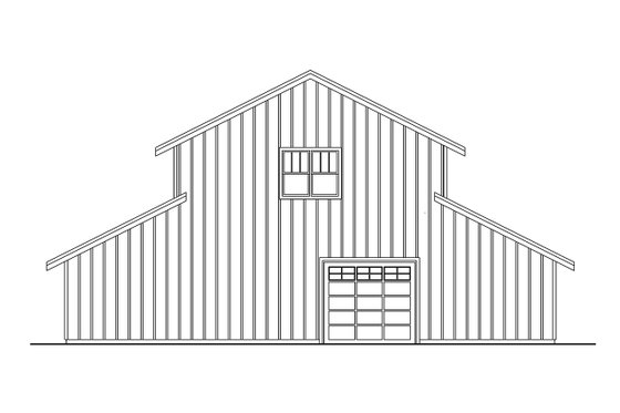 Exterior - Rear Elevation for Barndominium House Plan #124-1384 - 1 bed, 2 bath