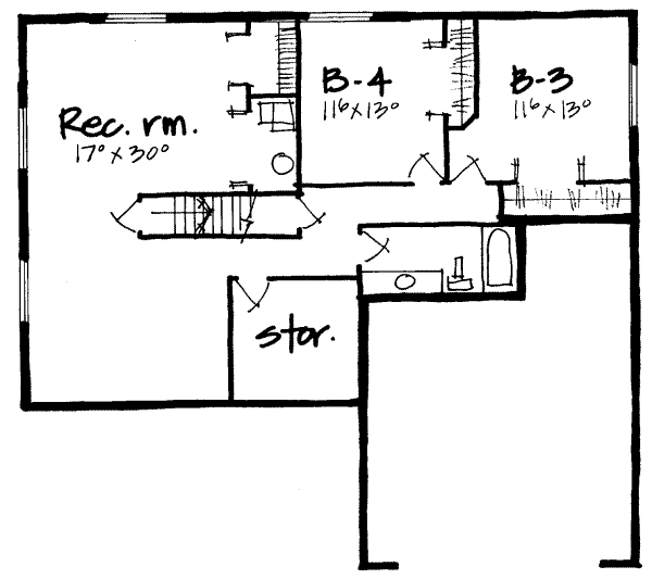 Traditional Floor Plan - Lower Floor Plan #308-196
