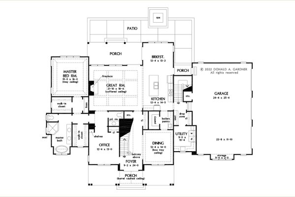 Architectural House Design - Farmhouse Floor Plan - Main Floor Plan #929-1168
