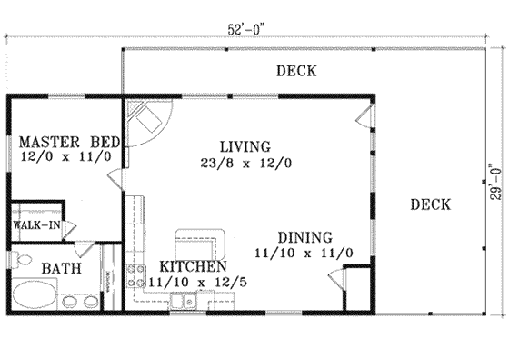 Floor Plan - Upper Floor for Traditional House Plan #1-1198 - 2 bed, 2 bath