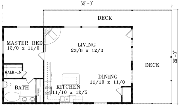 Traditional Floor Plan - Upper Floor Plan #1-1198