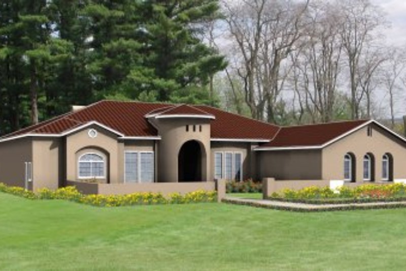 House Plan Design - Adobe / Southwestern Exterior - Front Elevation Plan #1-859
