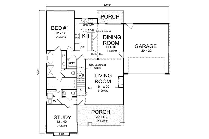 Dream House Plan - Floor Plan - Main Floor for Cottage House Plan #513-2175 - 4 bed, 2.5 bath