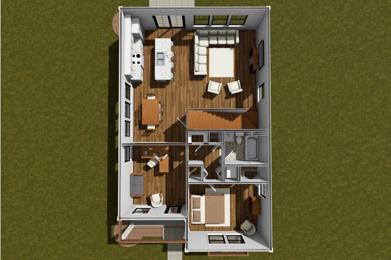House Plan Design - Floor Plan - Main Floor for Cottage House Plan #513-2304 - 3 bed, 3 bath