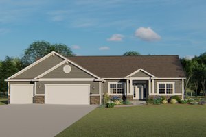 Ranch Exterior - Front Elevation Plan #1064-47