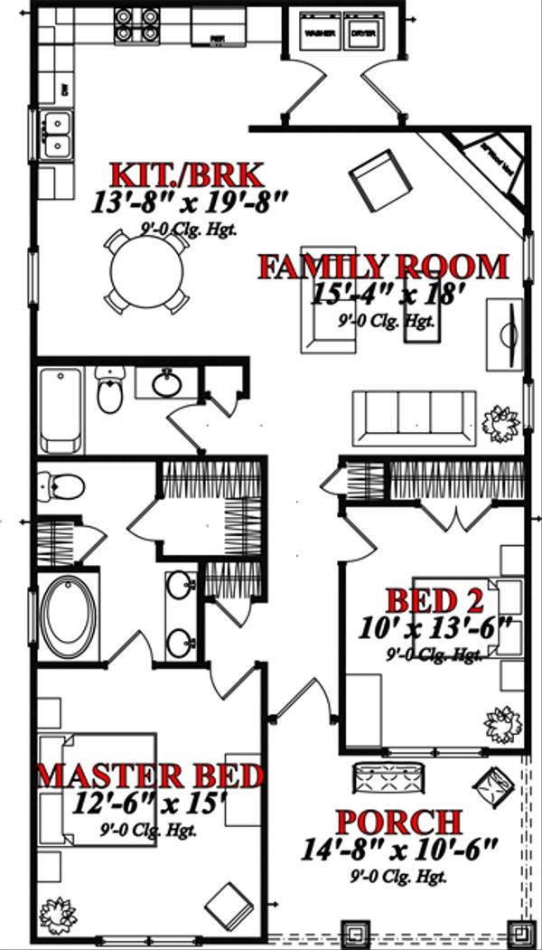 Bungalow Floor Plan - Main Floor Plan #63-295