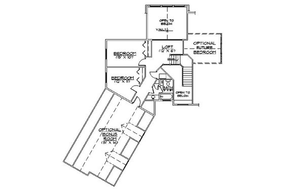 Floor Plan - Upper Floor for Country House Plan #5-367 - 5 bed, 4 bath