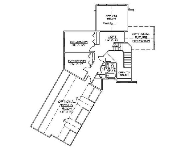 Country Floor Plan - Upper Floor Plan #5-367