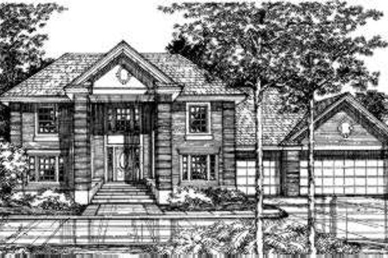 Exterior - Front Elevation for European House Plan #320-116 - 4 bed, 2.5 bath