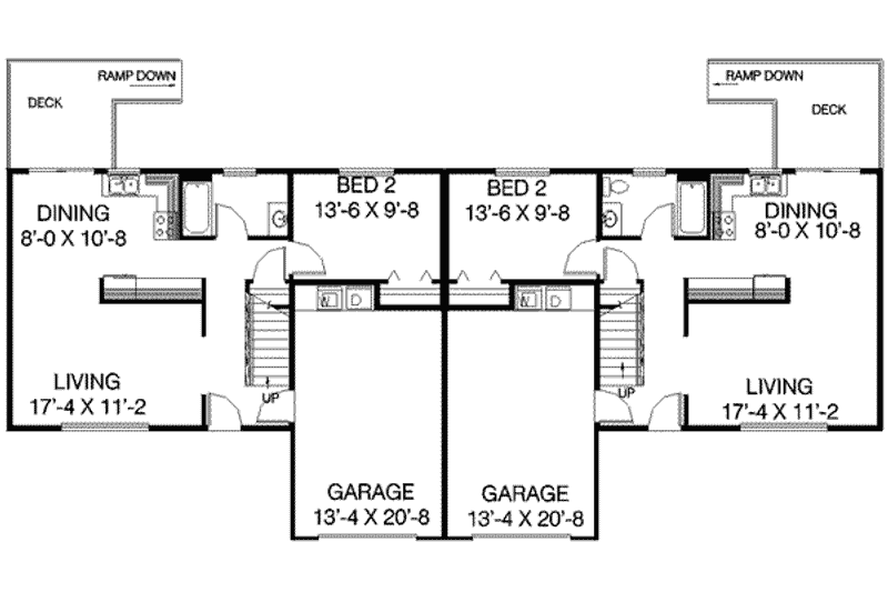 Home Plan - Floor Plan - Main Floor for Traditional House Plan #60-371 - 4 bed, 2 bath