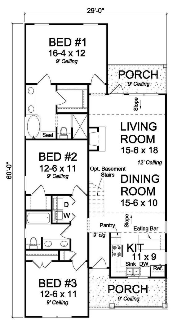 Cottage Floor Plan - Main Floor Plan #513-2078