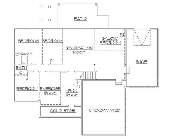 House Plan Design - Traditional Floor Plan - Lower Floor Plan #5-245