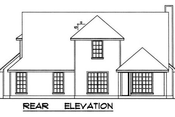 Exterior - Rear Elevation for Country House Plan #40-329 - 3 bed, 2.5 bath