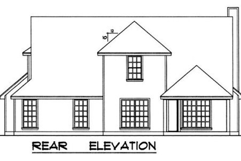 Home Plan - Exterior - Rear Elevation for Country House Plan #40-329 - 3 bed, 2.5 bath