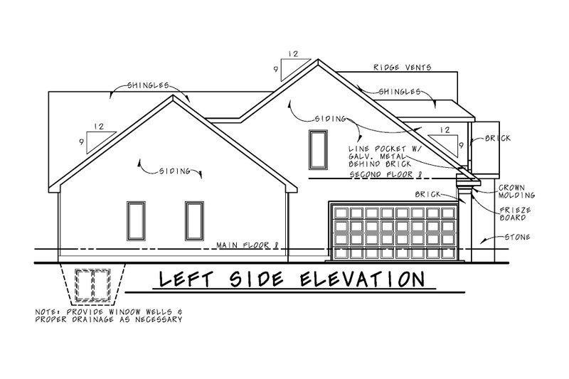 Dream House Plan - Left Side Elevation