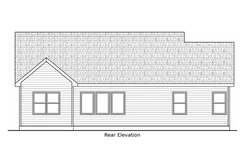 Home Plan - Exterior - Rear Elevation 1 for Modern House Plan #20-2660 - 3 bed, 2 bath