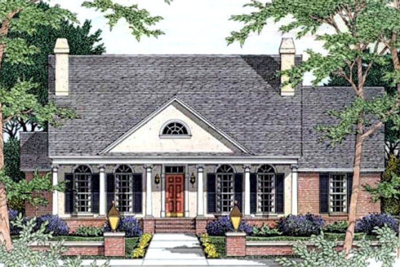 Dream House Plan - Southern Exterior - Front Elevation Plan #406-192