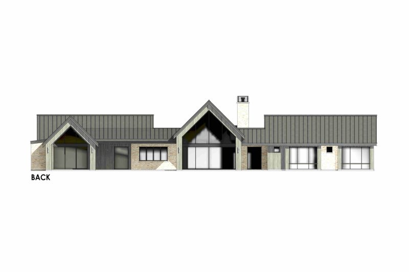 House Design - Exterior - Rear Elevation 3 for Modern House Plan #1096-48 - 4 bed, 3.5 bath