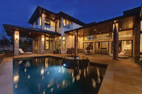 Exterior - Rear Elevation 1 for Contemporary House Plan #935-5 - 4 bed, 4 bath