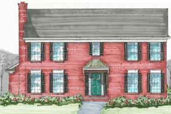 Exterior - Front Elevation for Colonial House Plan #136-106 - 3 bed, 2.5 bath
