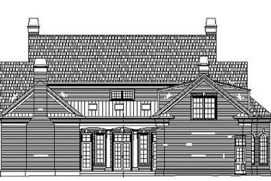 Exterior - Rear Elevation for Classical House Plan #119-252 - 3 bed, 4.5 bath