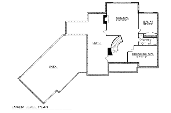 Floor Plan - Lower Floor for Traditional House Plan #70-486 - 3 bed, 3.5 bath