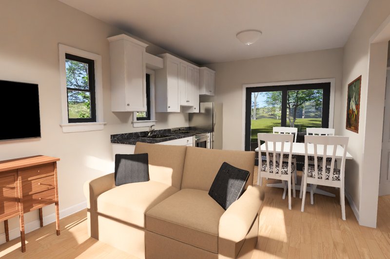 House Blueprint - Interior - Family Room 3 for Modern House Plan #513-2452 - 2 bed, 1 bath