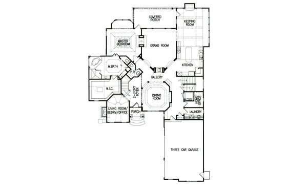 Floor Plan - Main Floor for Traditional House Plan #54-410 - 3 bed, 3.5 bath