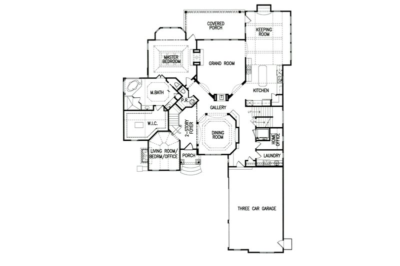 House Plan Design - Floor Plan - Main Floor for Traditional House Plan #54-410 - 3 bed, 3.5 bath
