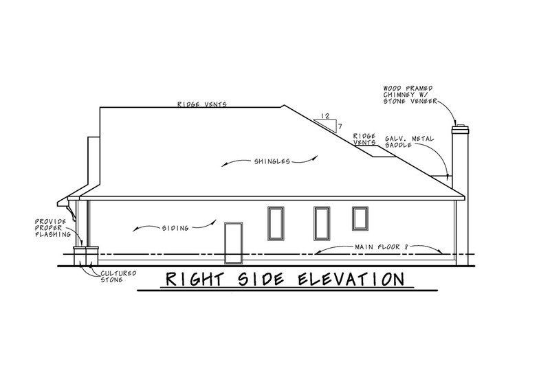 Architectural House Design - Exterior - Other Elevation 1 for Craftsman House Plan #20-2199 - 3 bed, 2 bath