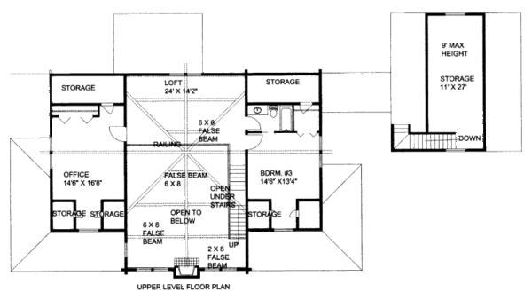 Home Plan - Log Floor Plan - Upper Floor Plan #117-591