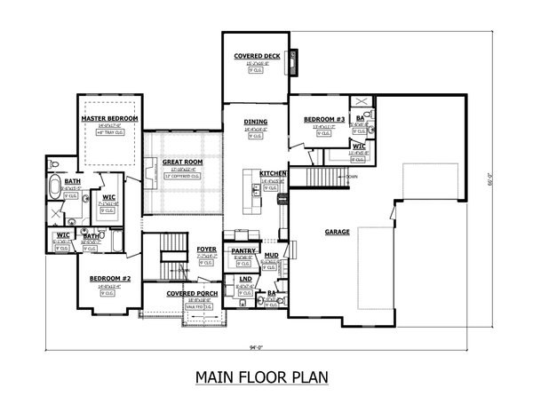 Home Plan - Craftsman Floor Plan - Main Floor Plan #1089-19