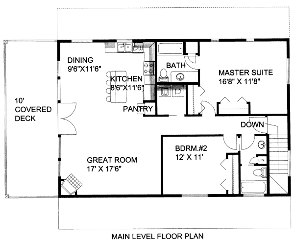 House Blueprint - Bungalow Floor Plan - Main Floor Plan #117-683