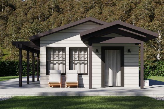 Exterior - Front Elevation 4 for Ranch House Plan #1106-125 - 1 bed, 1 bath